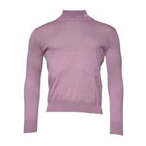 MSGM Purple Wool Knit Turtle Neck Long Sleeve Pullover Men's Sweater